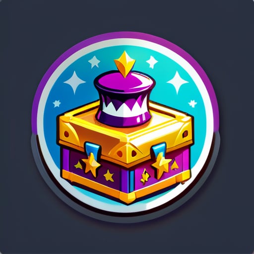 create a sticker "no rank just magic chest" sticker