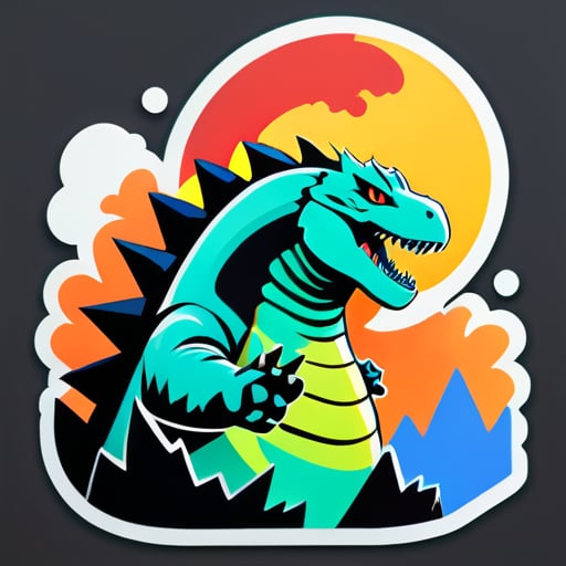 Godzilla sticker