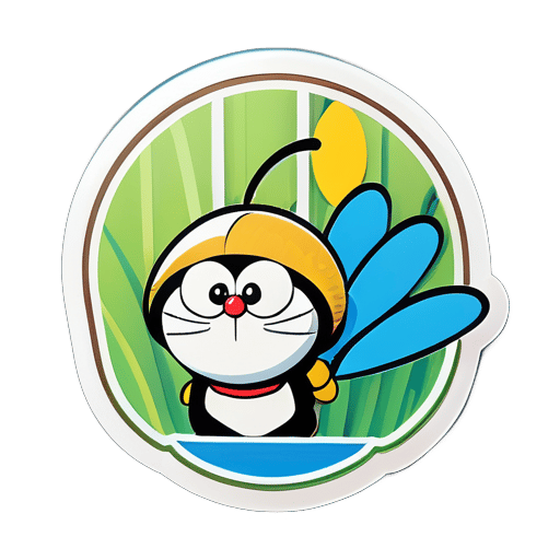 Doraemon Bamboo Dragonfly sticker