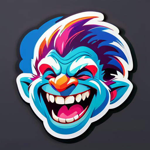 Laughing troll sticker