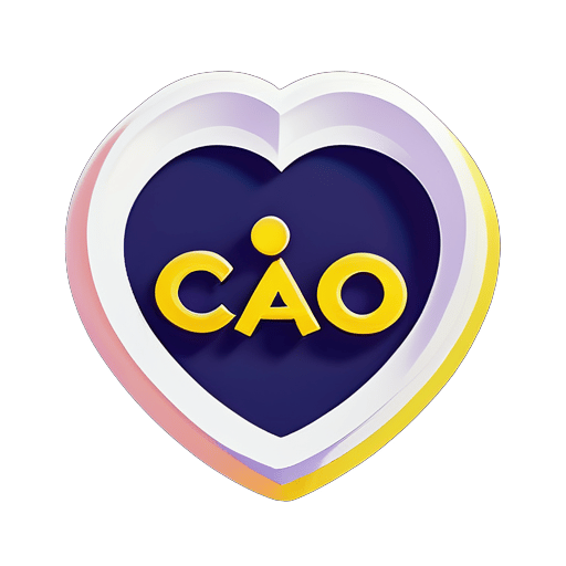 Make a cao2inmyheart English letter logo sticker