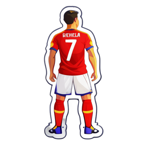 中國國家男子足球隊 7 號球衣的克里斯蒂亞諾·羅納爾多貼紙 sticker