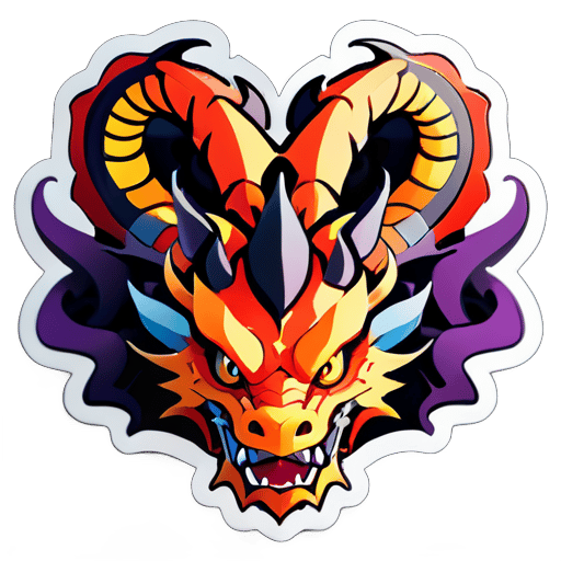 dragón con 3 cabezas sticker