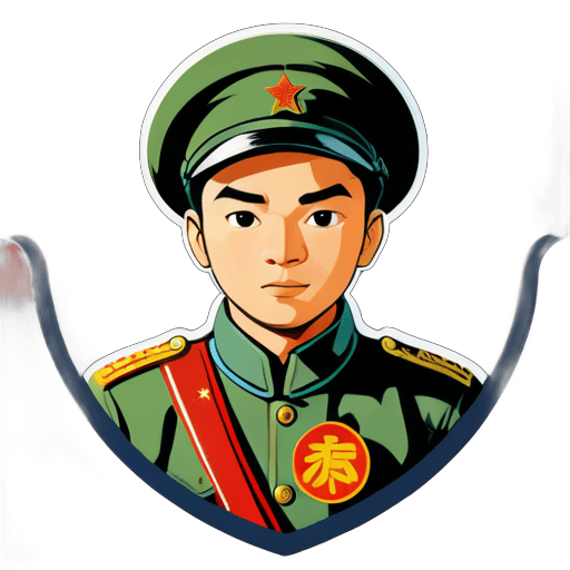 중국 8군 적군 소년 sticker