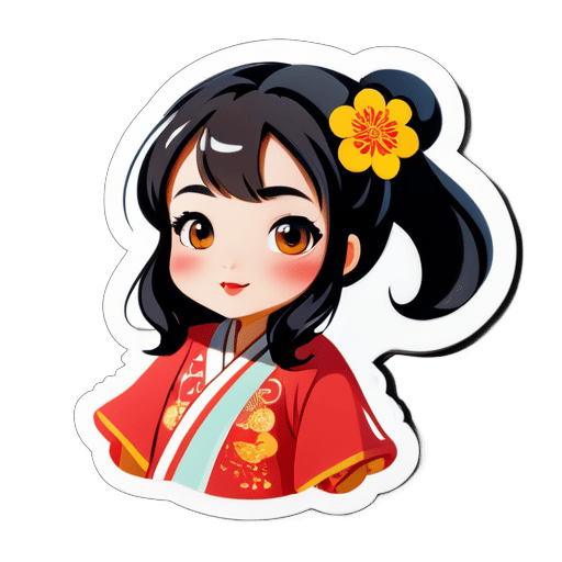 một cô gái Trung Quốc xinh đẹp sticker
