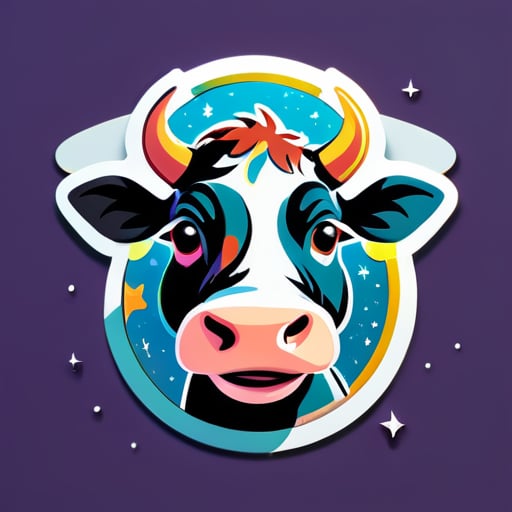 cow in space sticker