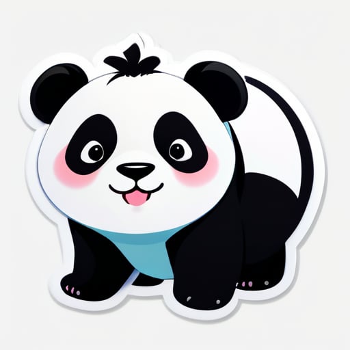 Grand panda, la sensation Internet 'Hua Hua', mignon, réaliste sticker