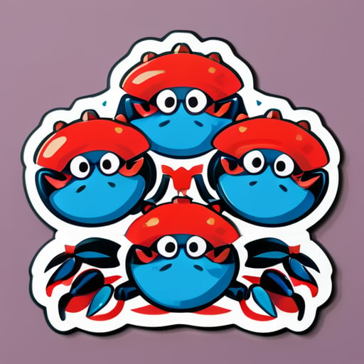 ¡Prepárate para reír a carcajadas! Estos stickers de cangrejo de Kamchatka te harán reír sin parar. ¡Expresa tu alegría con estos comediantes crustáceos! sticker