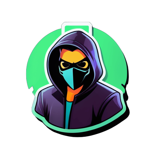 generate a sticker whit a hacker into computer system sticker