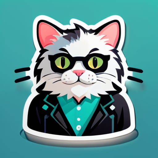 cat that is an software engineer sticker