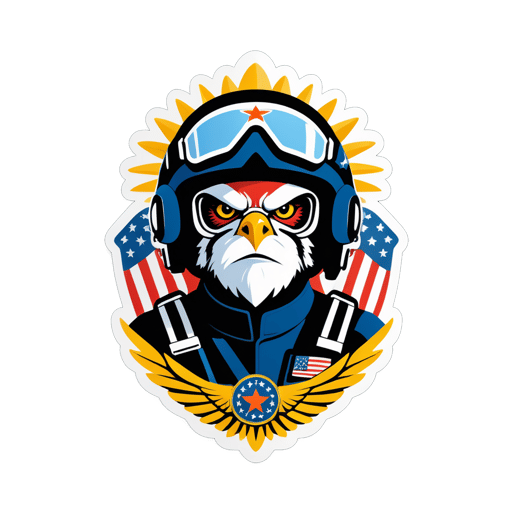 勇敢な鷲のパイロット sticker