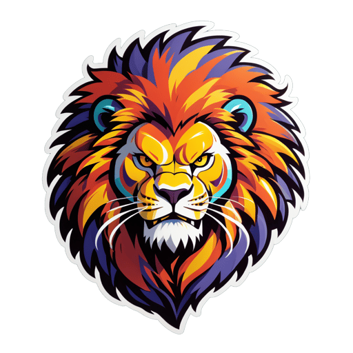 Fierce Lion Warrior sticker