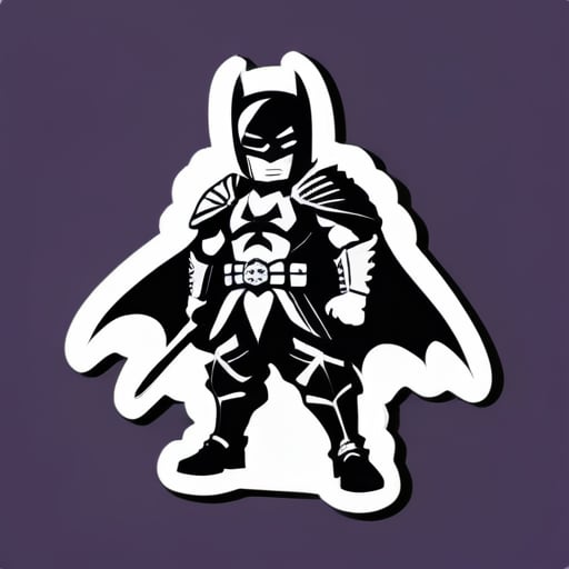 samurai dressed like batman sticker