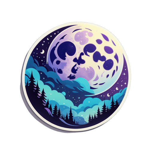 Mystical Full Moon sticker