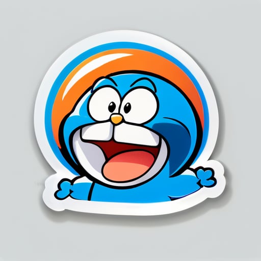 doraemon shouting a name "Madhav" sticker