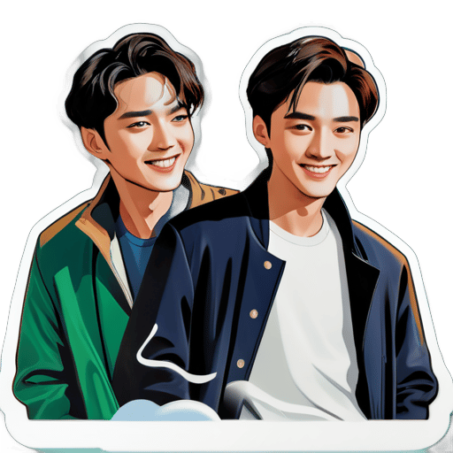 In the TV series *Chasing the Wind*, Wei Ruolai and Wang Yibo sticker