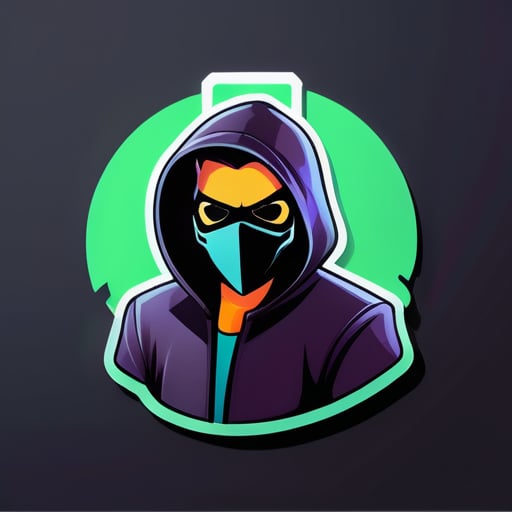 generate a sticker whit a hacker into computer system sticker