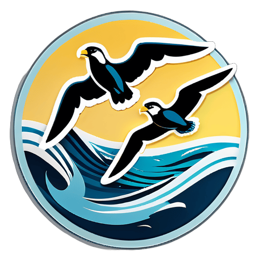 Petrels bay trên biển sticker