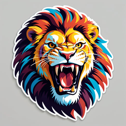 Lion rugissant sticker