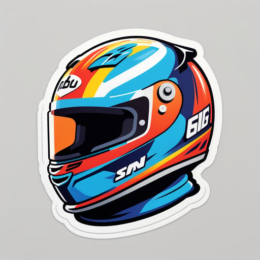レーシングカーのドライバーヘルメット sticker