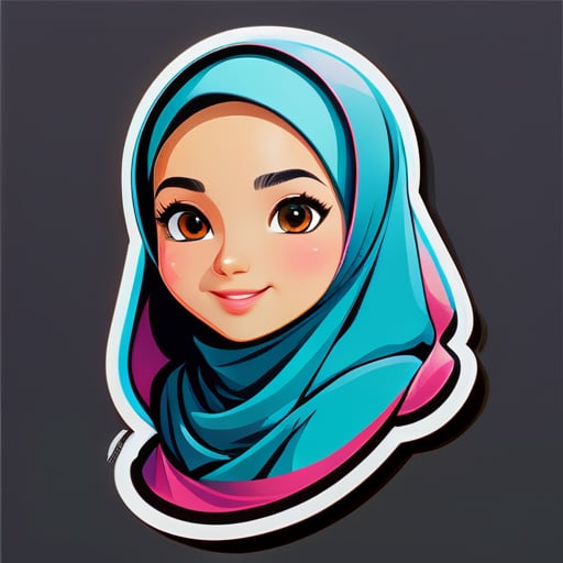 Muslim girl in hijab
 sticker