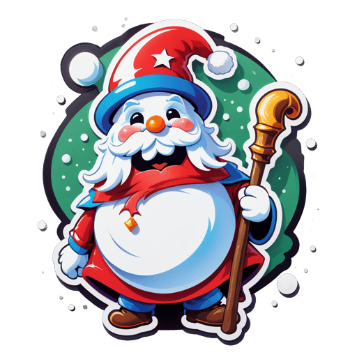 Jolly Snowman Wizard sticker