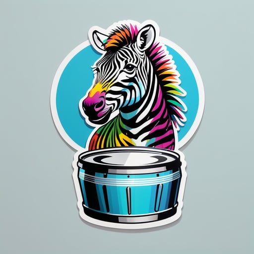 Zouk Zebra mit Steel Drum sticker