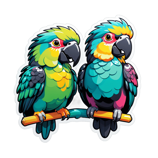 Chim Parrot Onyx Béo sticker