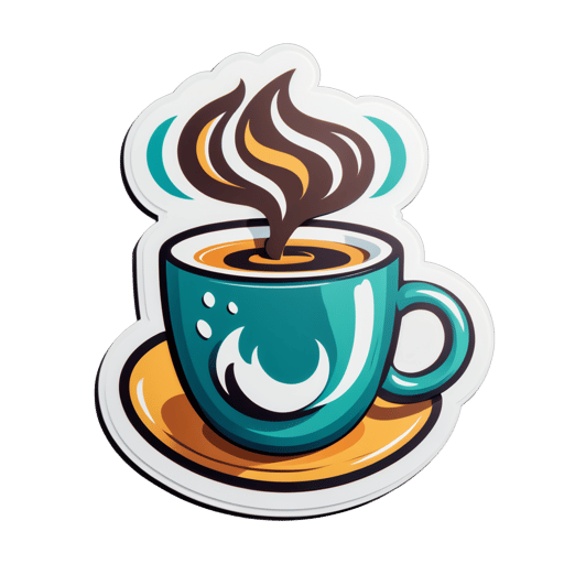 Steaming Coffee Mug sticker