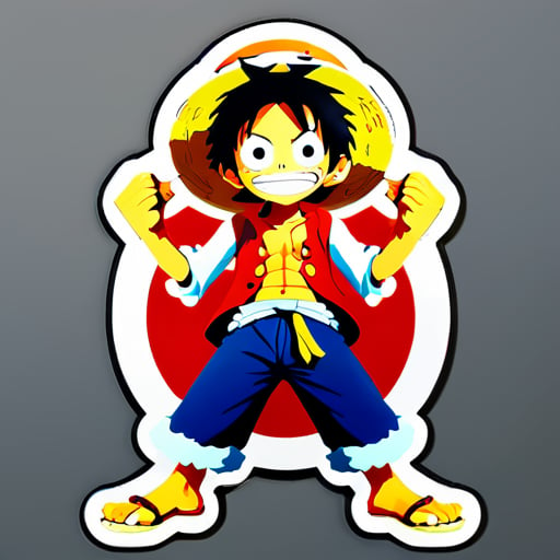 Luffy, le roi des pirates sticker