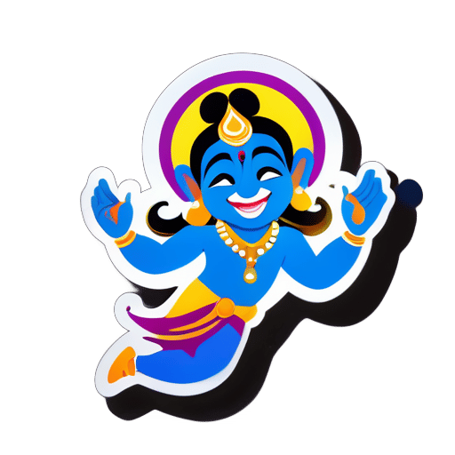 Krishna étant heureux sticker
