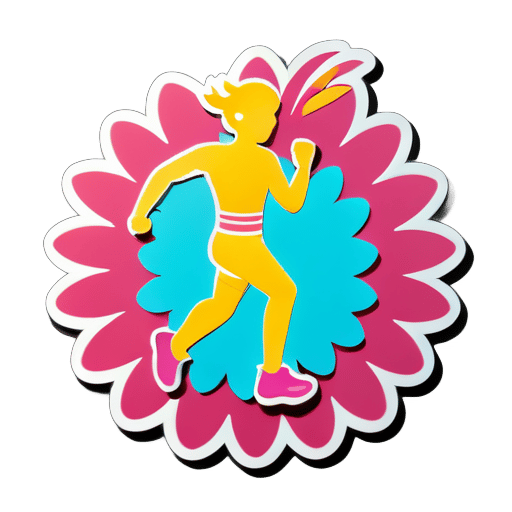 Running Flowers sticker