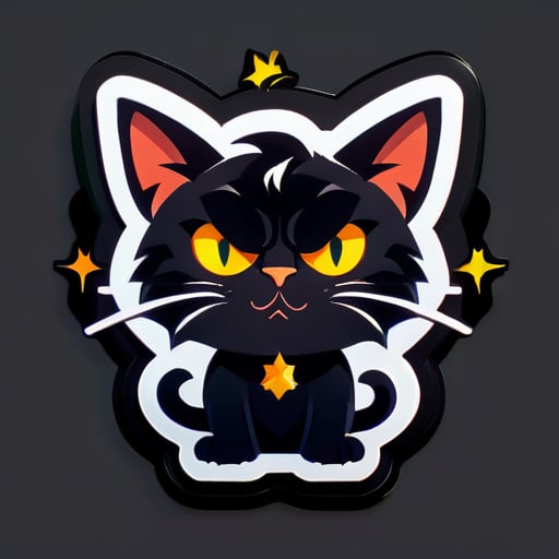 Astrologista gato negro enojado sticker