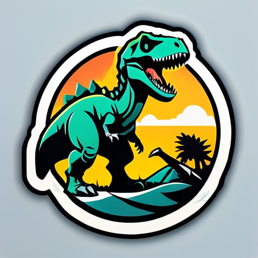 Ark survival 스티커에는 마지막 생존자와 공룡이 있습니다 sticker