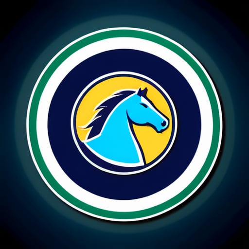 Logotipo del equipo de softbol de niñas de la escuela secundaria Kinard Mustangs sticker