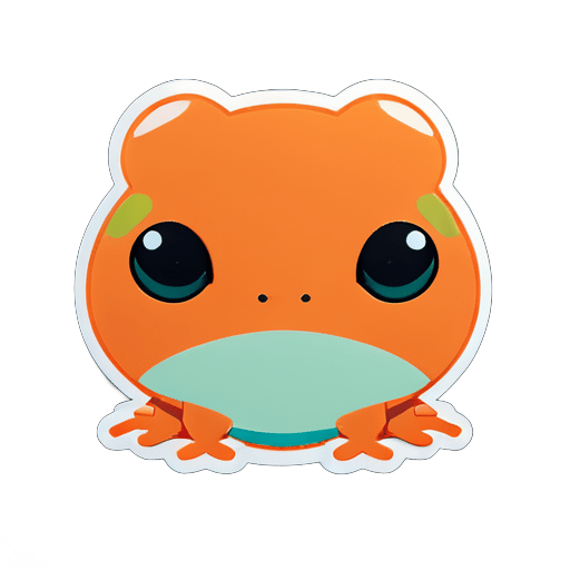 sad orange frog sticker