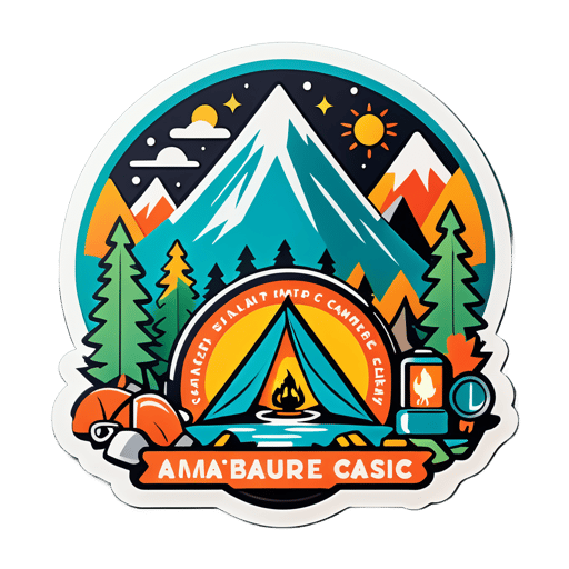 Abenteuer Camping Ausrüstung sticker