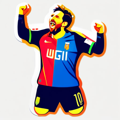 celebración de gol de Messi sticker