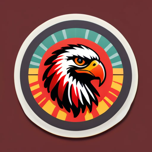 빨간 독수리와 아프리카 프린트가 있는 I.L.O 스튜디오 로고를 만드세요 sticker