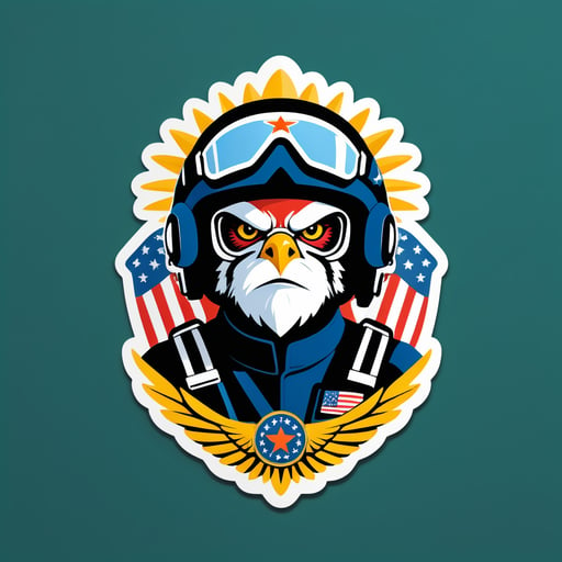 勇敢な鷲のパイロット sticker