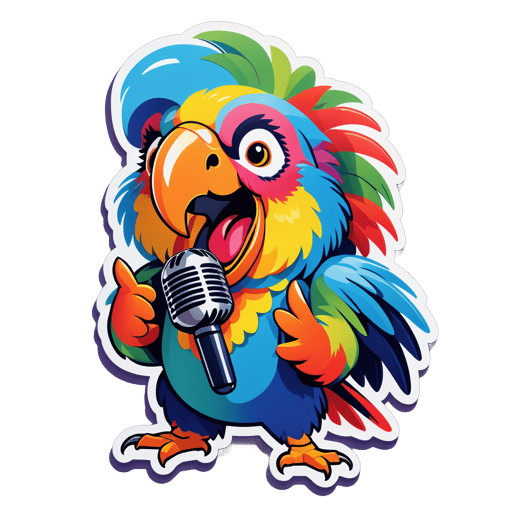Lively Parrot Singer sticker