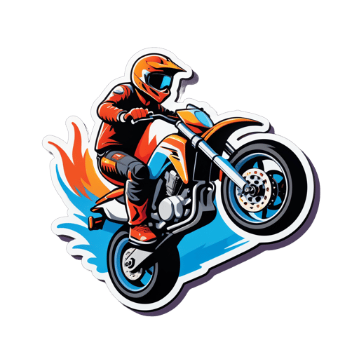 Motorcycle Wheelie sticker