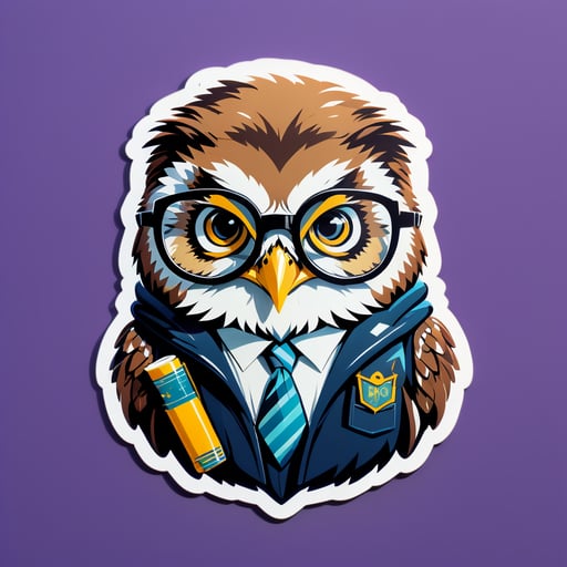 Academic Owl with Glasses sticker