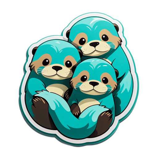 Otters Teal Rộng Lớn sticker