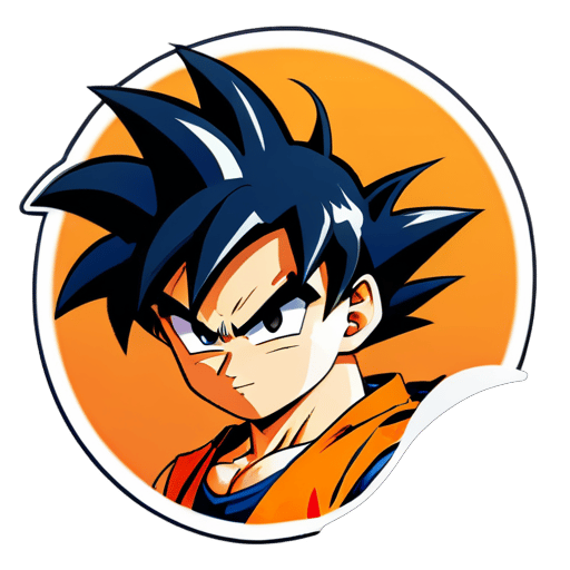 Ayúdame a generar una pegatina del avatar de Son Goku de Dragon Ball sticker