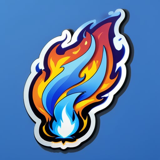 The furious blue flame sticker