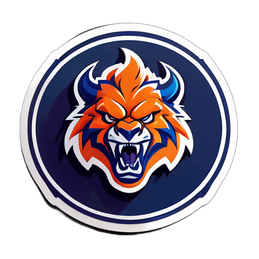 Beast logo in basketball jersey sticker