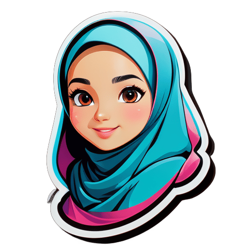 Cô gái Hồi giáo đội khăn che mặt sticker