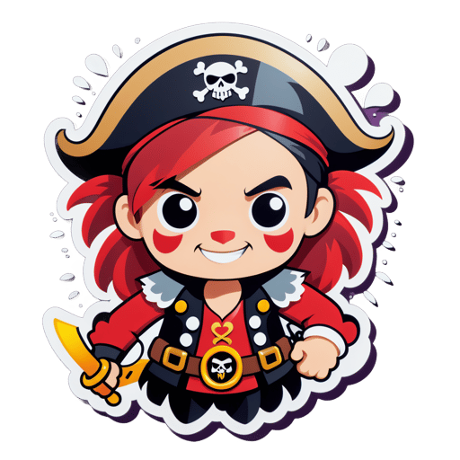 Coração Valente Pirata sticker