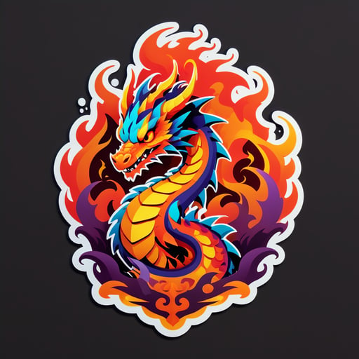 Fiery Dragon Warlock sticker
